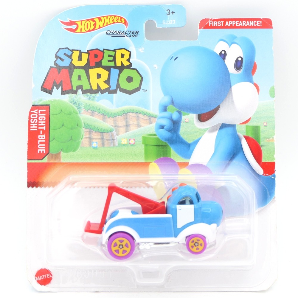 Hot Wheels Character Car Super Mario Light-Blue Yoshi Tow Truck First Appearance